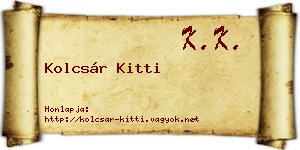 Kolcsár Kitti névjegykártya
